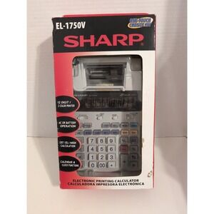 NIB Sharp EL-1750V Two-Color Printing Calculator Large 12 Digit LCD‎ Display ST